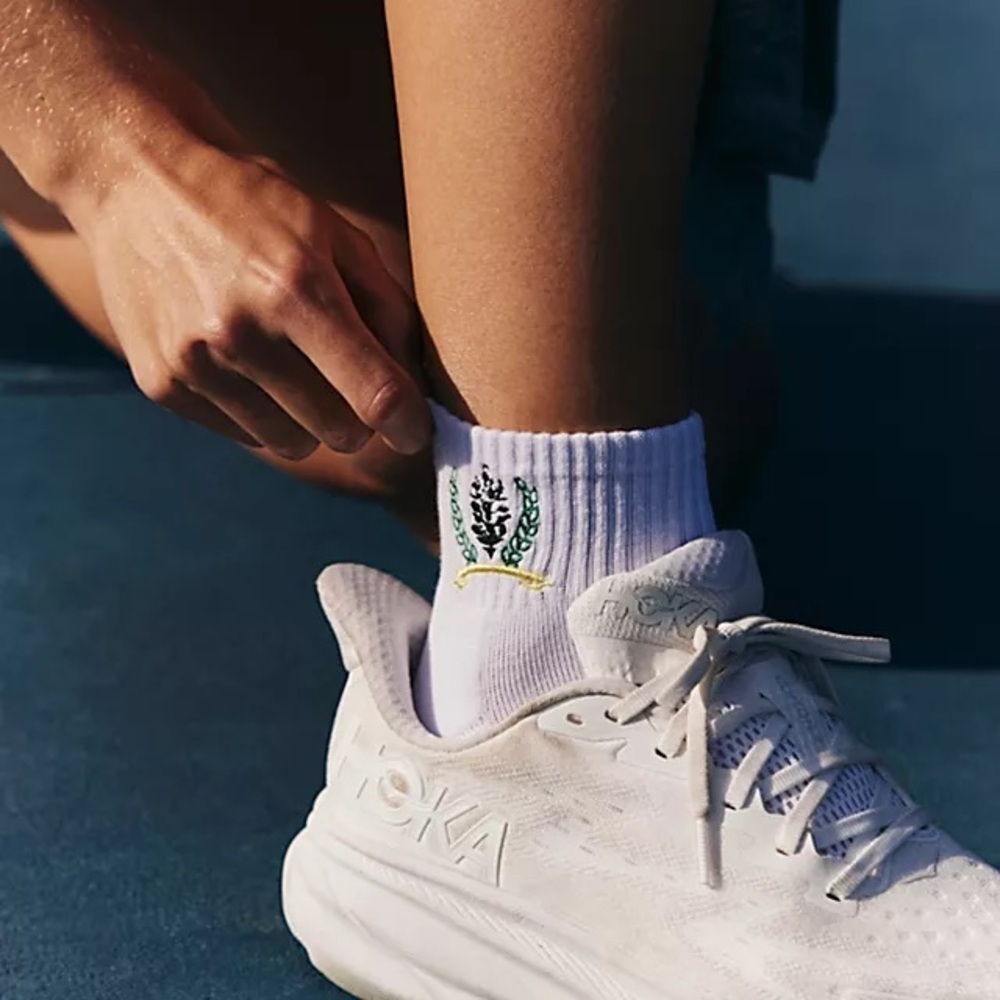 Free People Movement Butti Crest  Socks White Athletic Socks